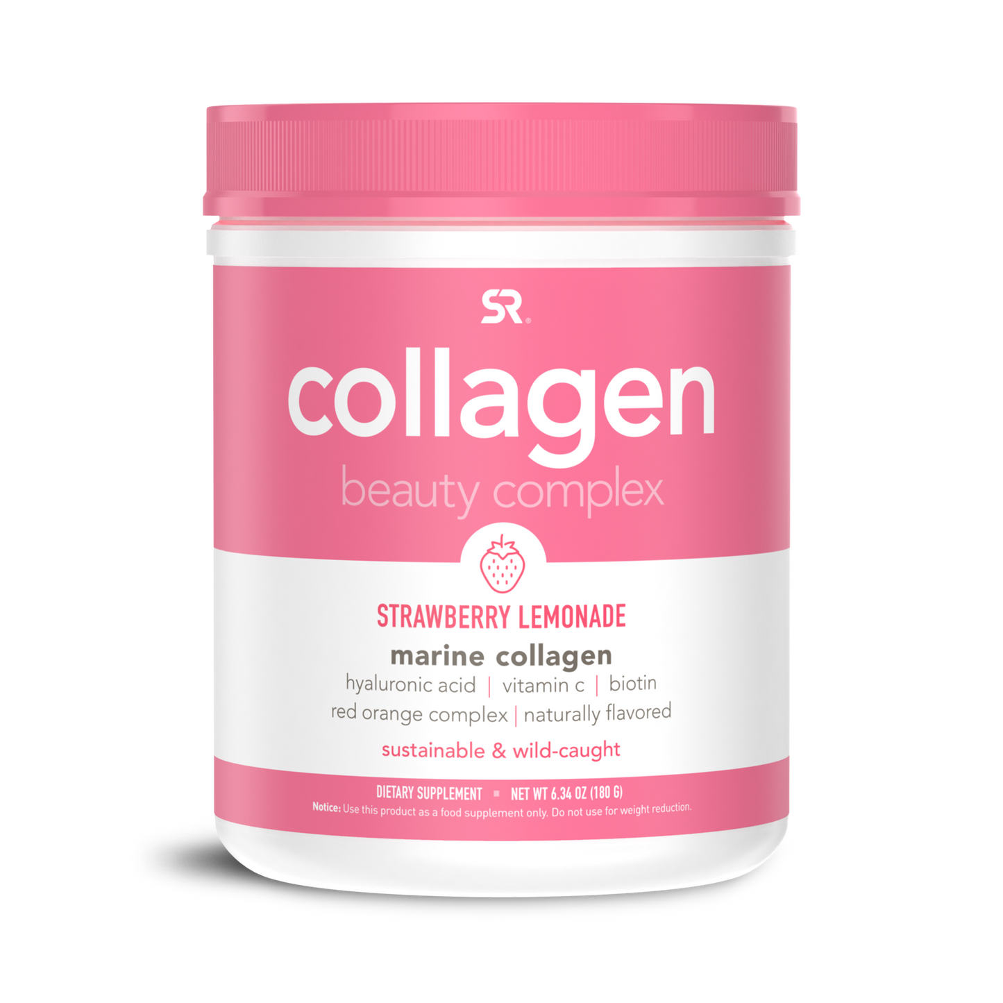 Sports Research Marine Collagen Complex with Hyaluronic Acid strawberry lemonade.