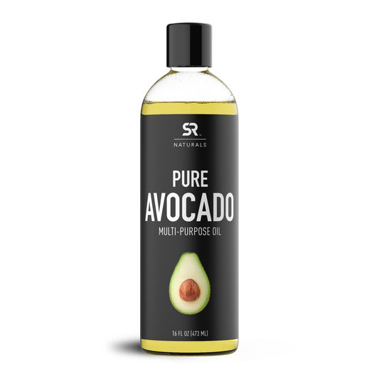 A bottle of SR Naturals® Avocado Oil by Sports Research on a white background.