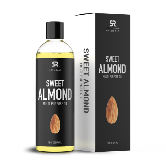 Sports Research® Sweet Almond Oil with a box next to it.