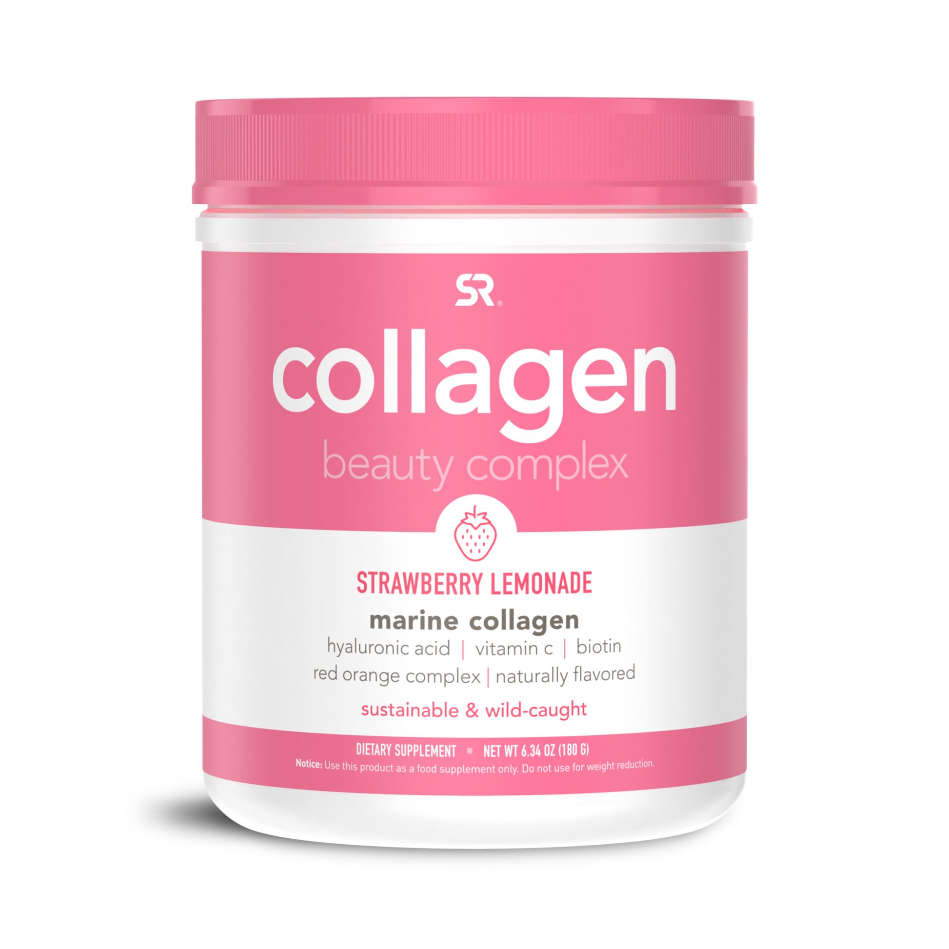 Sports Research Marine Collagen Complex with Hyaluronic Acid strawberry lemonade.