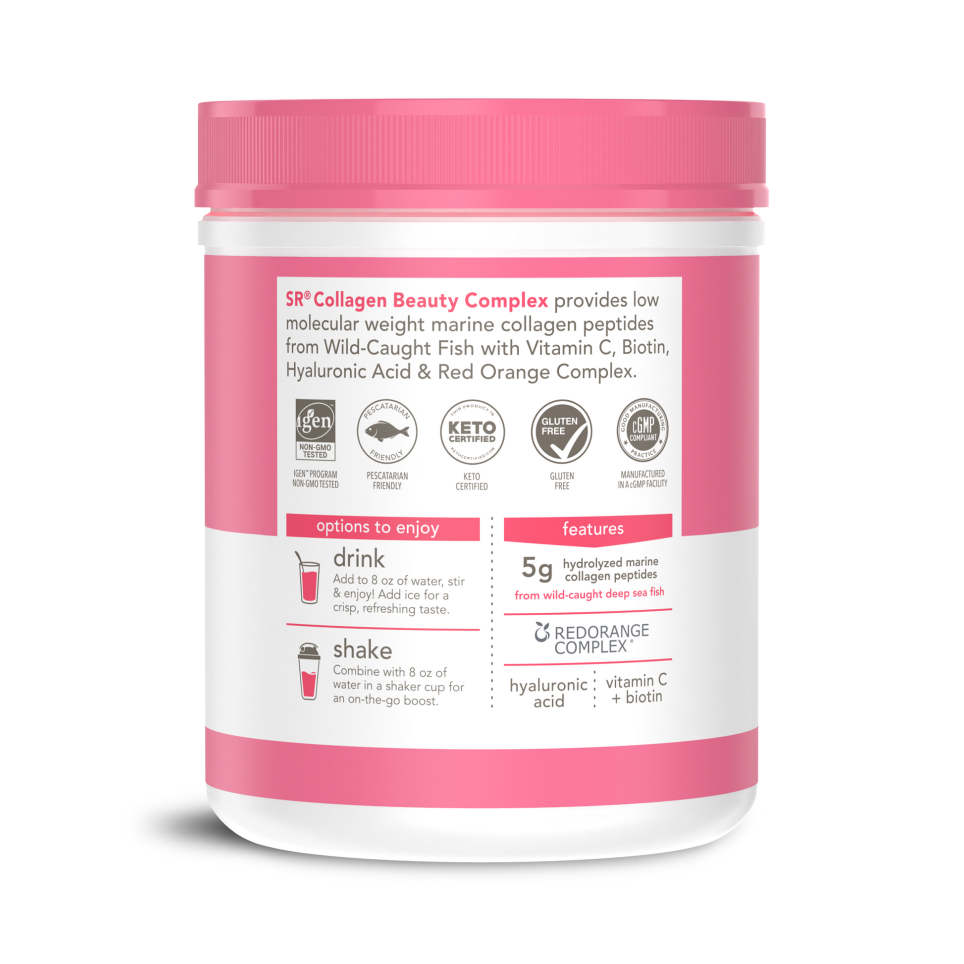 a jar of Sports Research Marine Collagen Complex with Hyaluronic Acid.
