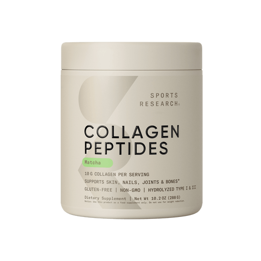 Sports Research Collagen Peptides with Matcha Green Tea.