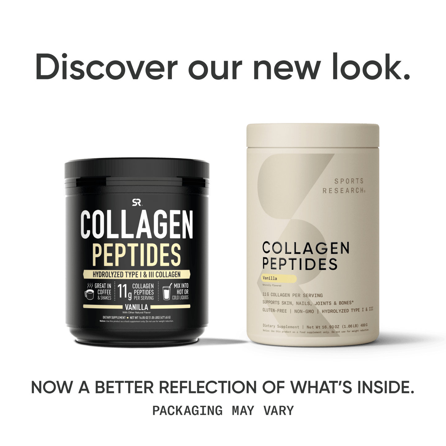 Sports Research Collagen Peptides - Flavored: now better reflection of what's inside.