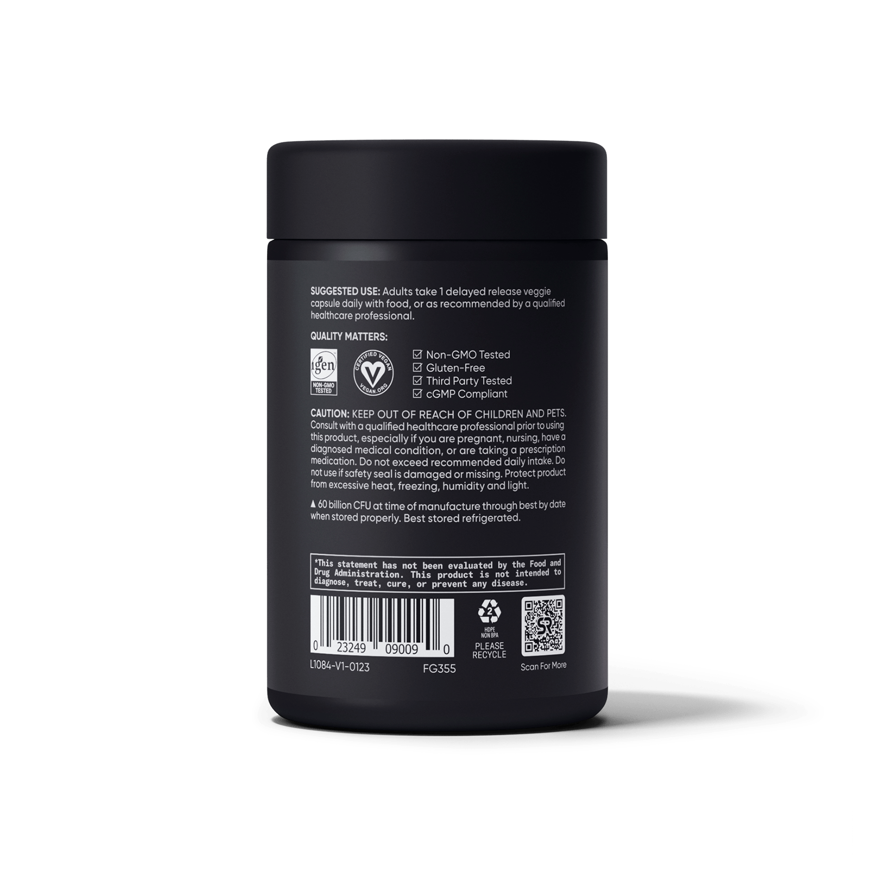 a jar of Daily Probiotics with Prebiotics by Sports Research on a white background.