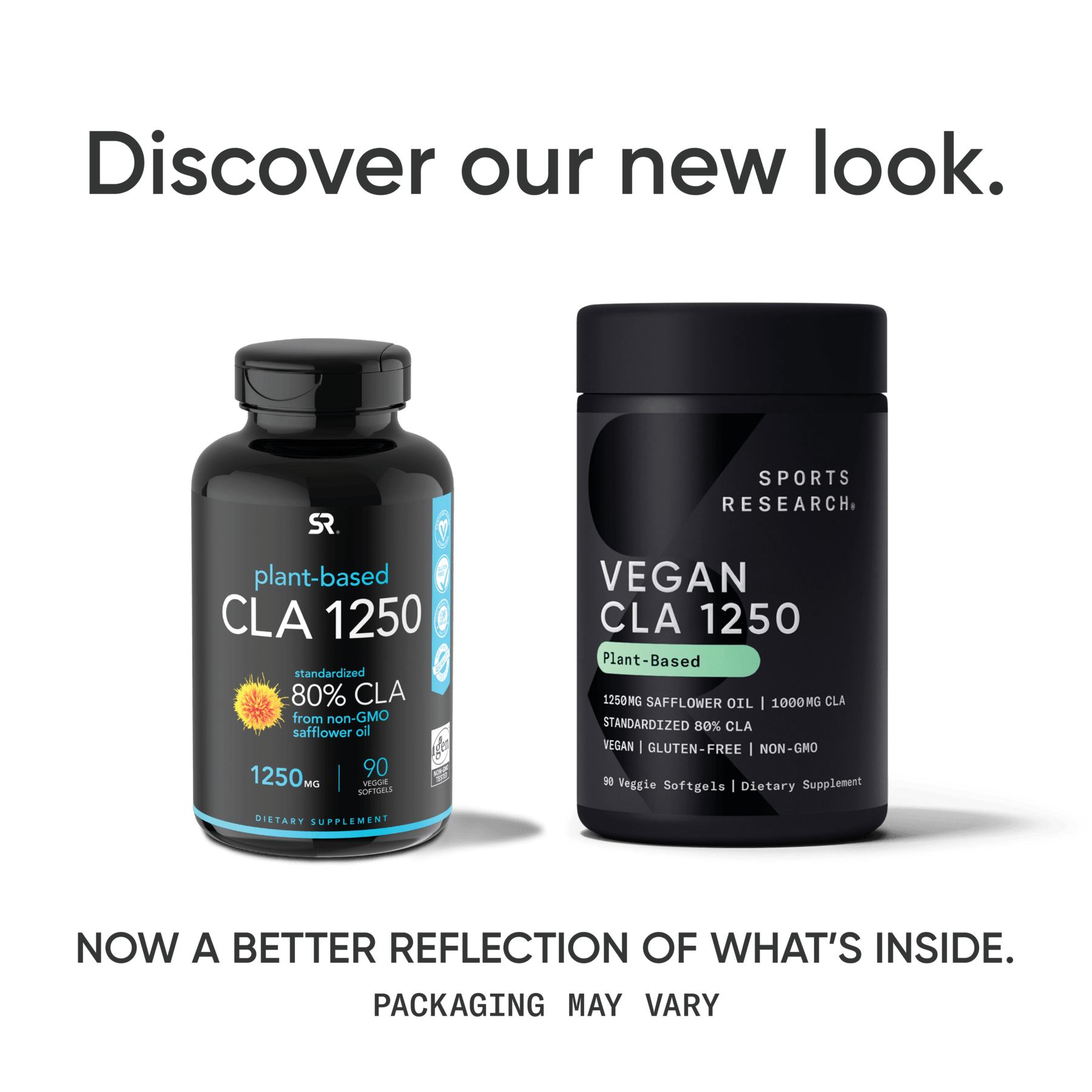 a bottle of Sports Research Vegan CLA 1250 and a bottle of Sports Research Vegan CLA 1250