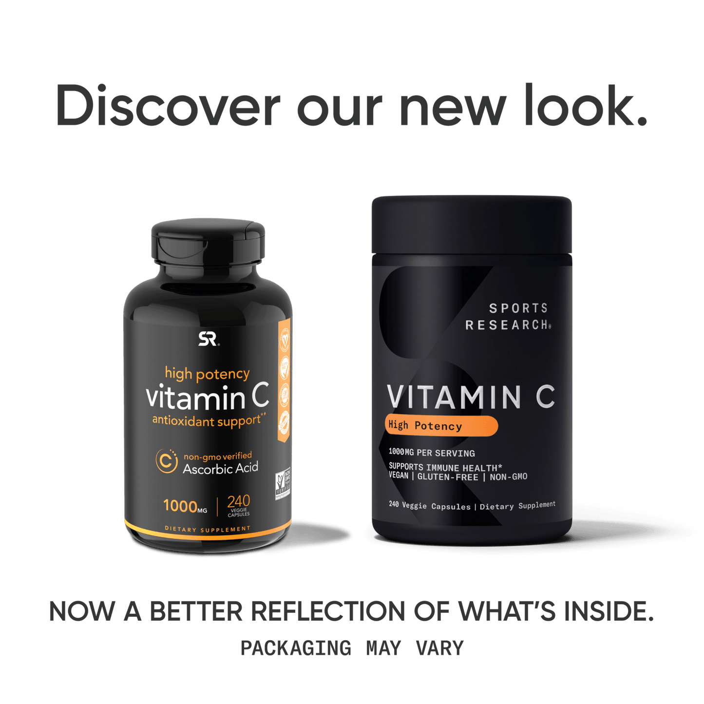 High Potency Vitamin C - now better reflection of what's inside.
