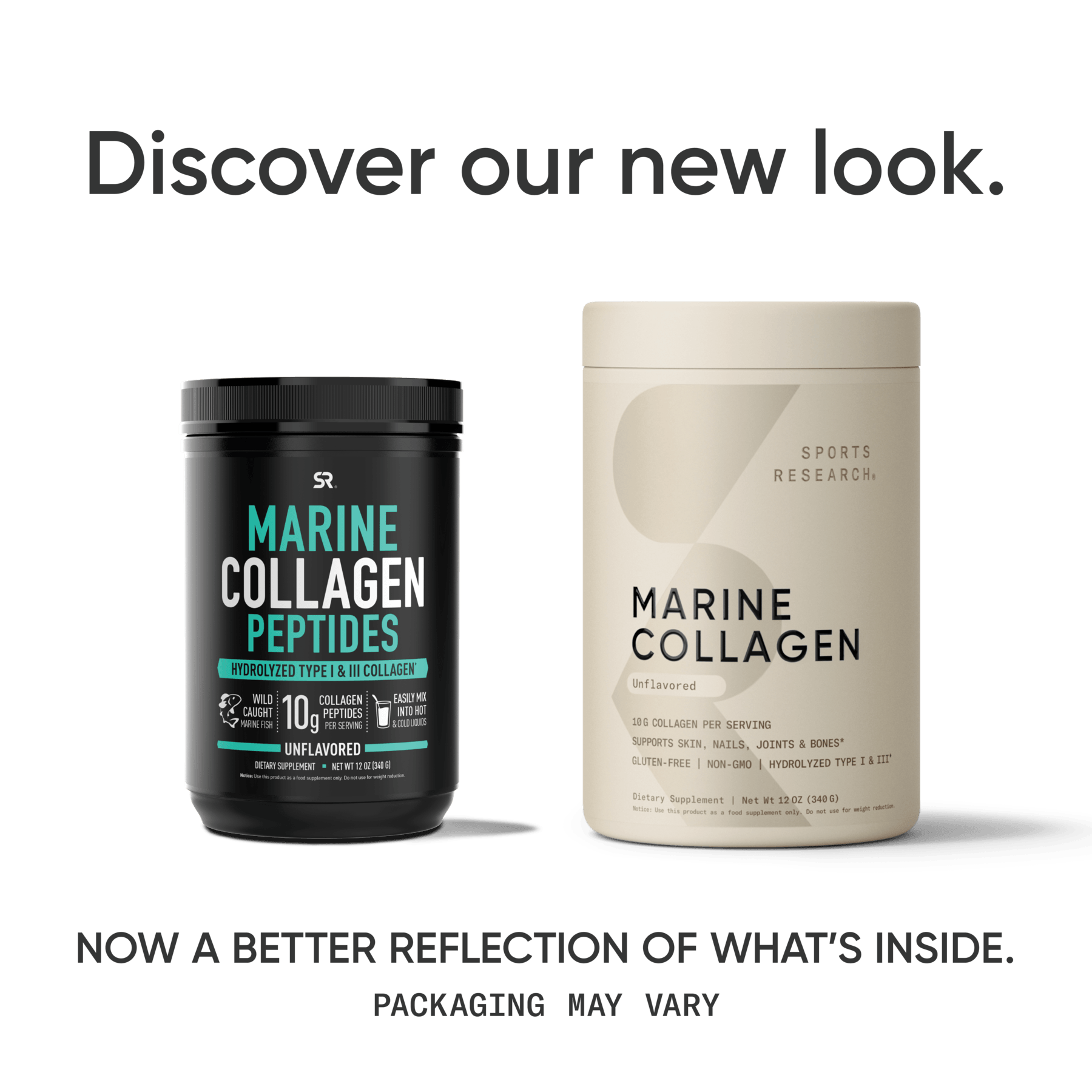Marine Collagen Peptides - now better reflection of what's inside.