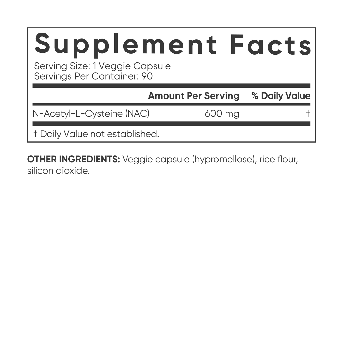 a supplement label for Sports Research NAC N-Acetylcysteine.