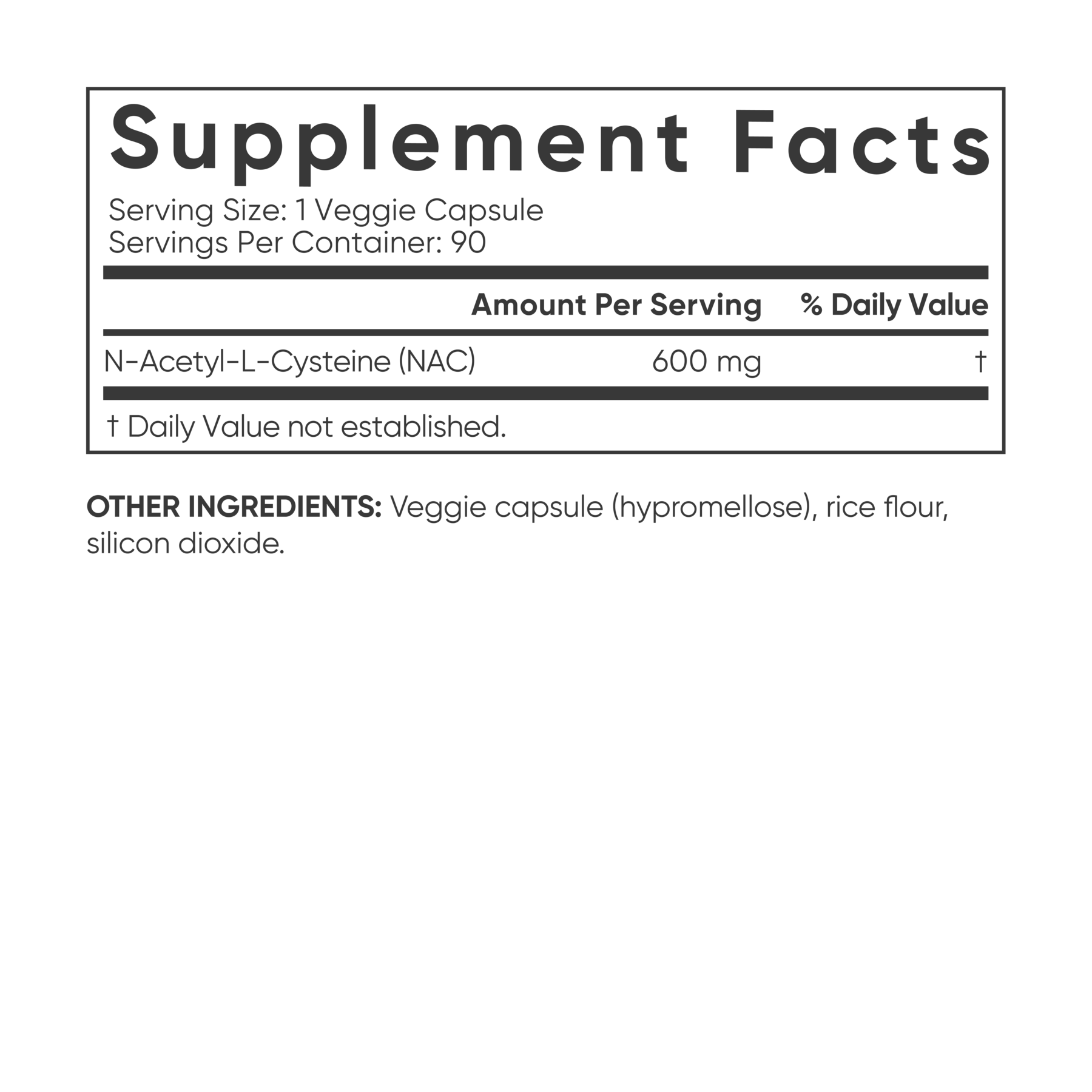 a supplement label for Sports Research NAC N-Acetylcysteine.